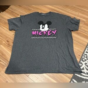 Mickey Mouse Gray Men Graphic Tee Shirt Size XXL